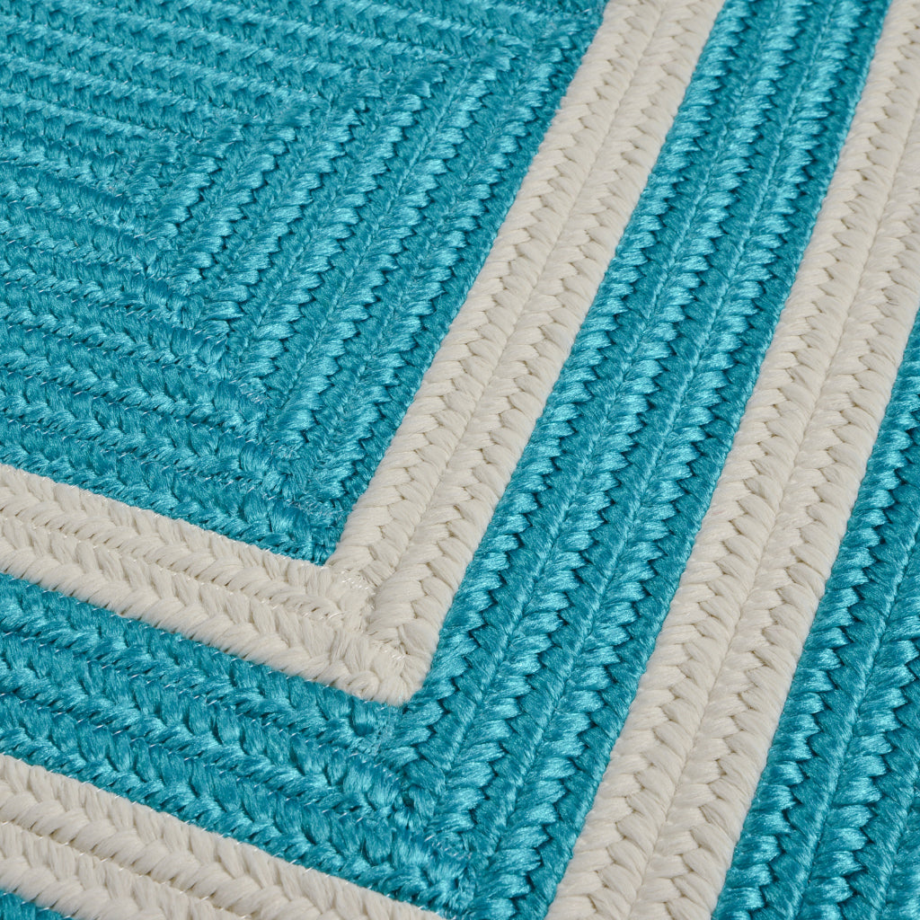 Colonial Mills La Playa Aqua Rectangle Indoor / Outdoor Area Rug - Stain &amp; Fade Resistant Reversible Handmade Rug