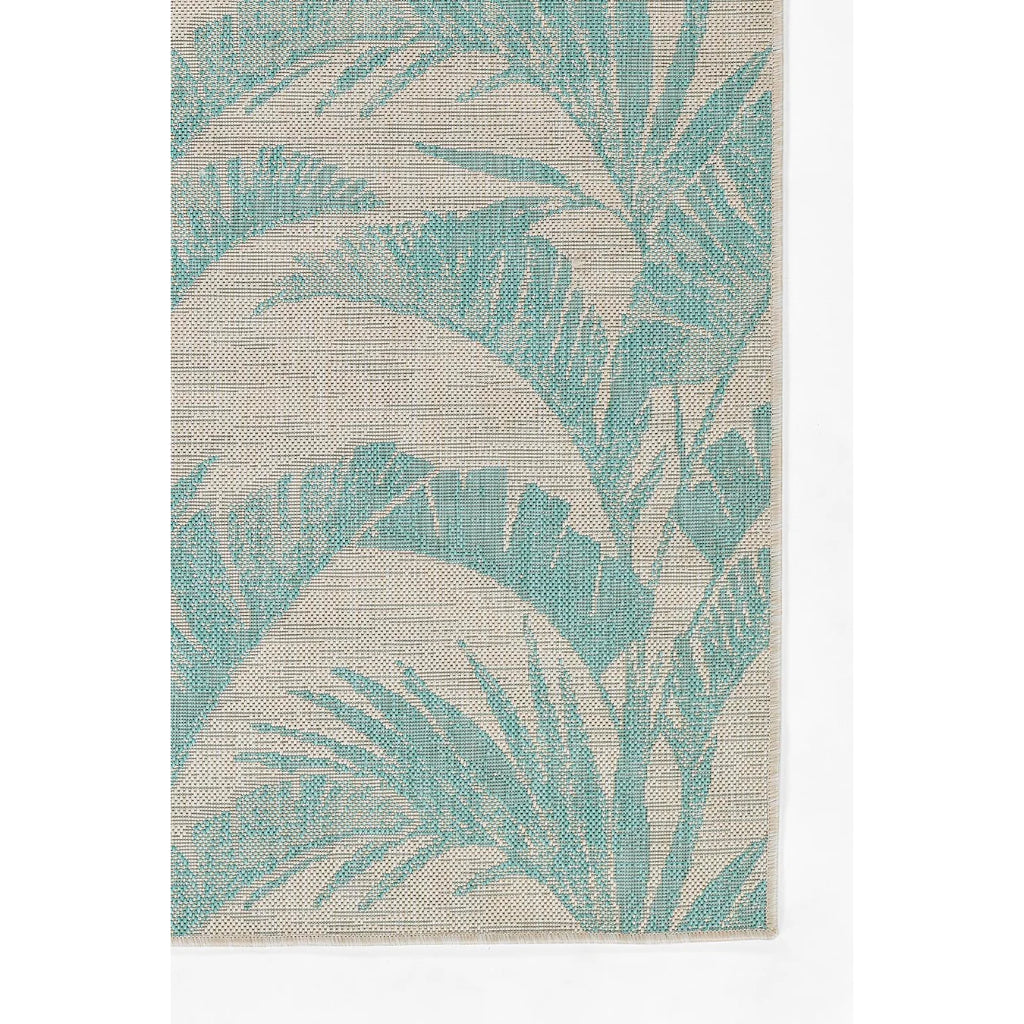 Momeni Riviera RV-01 Aqua Rectangle Indoor / Outdoor Power Loomed Area Rug - Stylish &amp; Versatile Washable Living Room, Porch &amp; Patio Rug