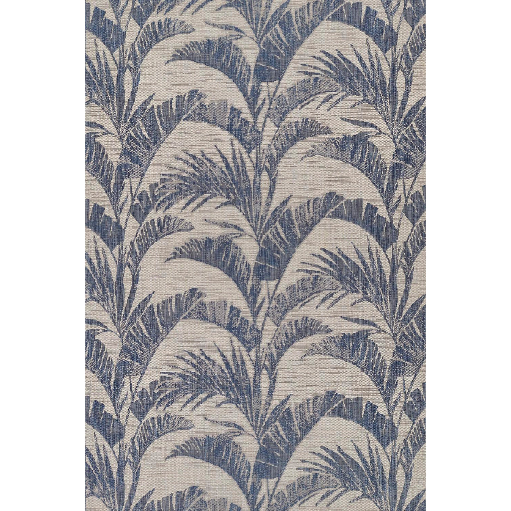 Momeni Riviera RV-01 Blue Rectangle Indoor / Outdoor Power Loomed Area Rug - Trendy & Versatile Washable Living Room, Porch & Patio Rug-