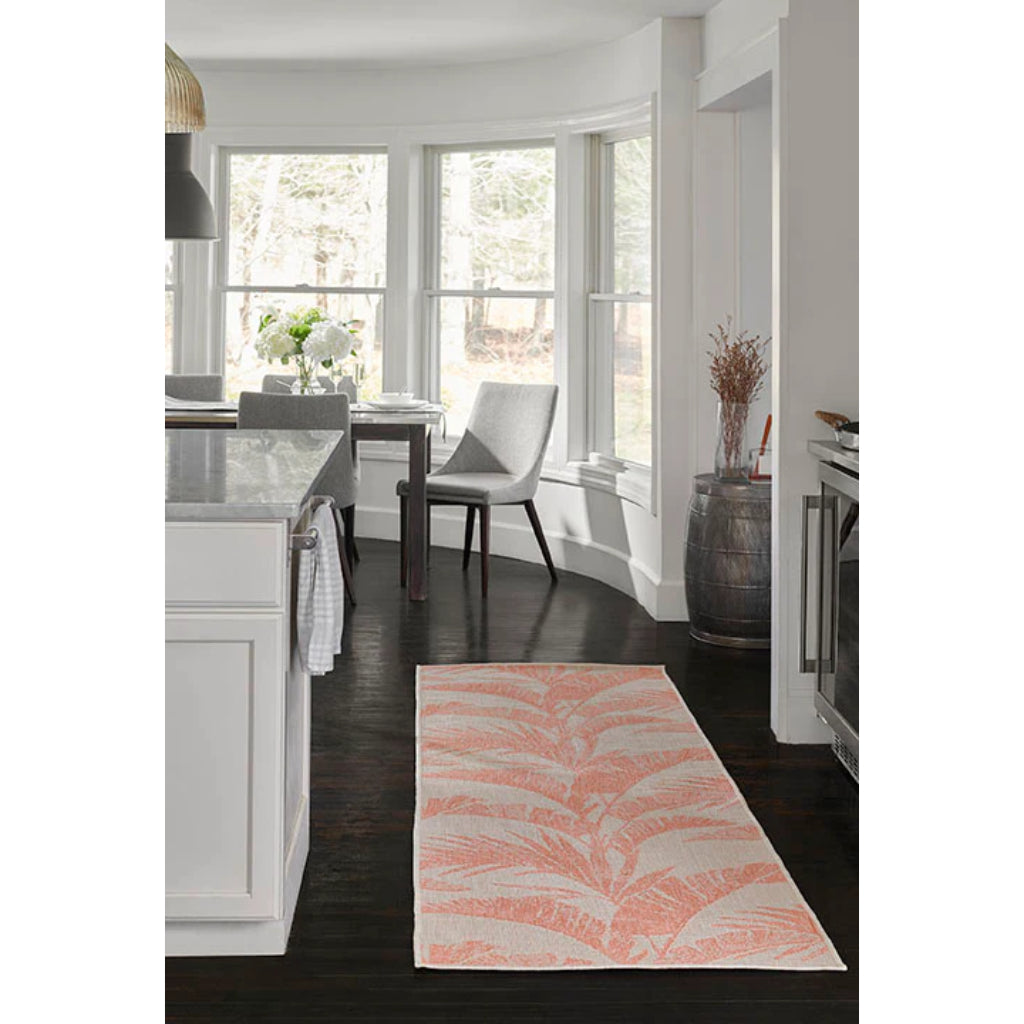 Momeni Riviera RV-01 Coral Rectangle Indoor / Outdoor Power Loomed Runner - Vibrant &amp; Versatile Washable Living Room, Porch &amp; Patio Runner