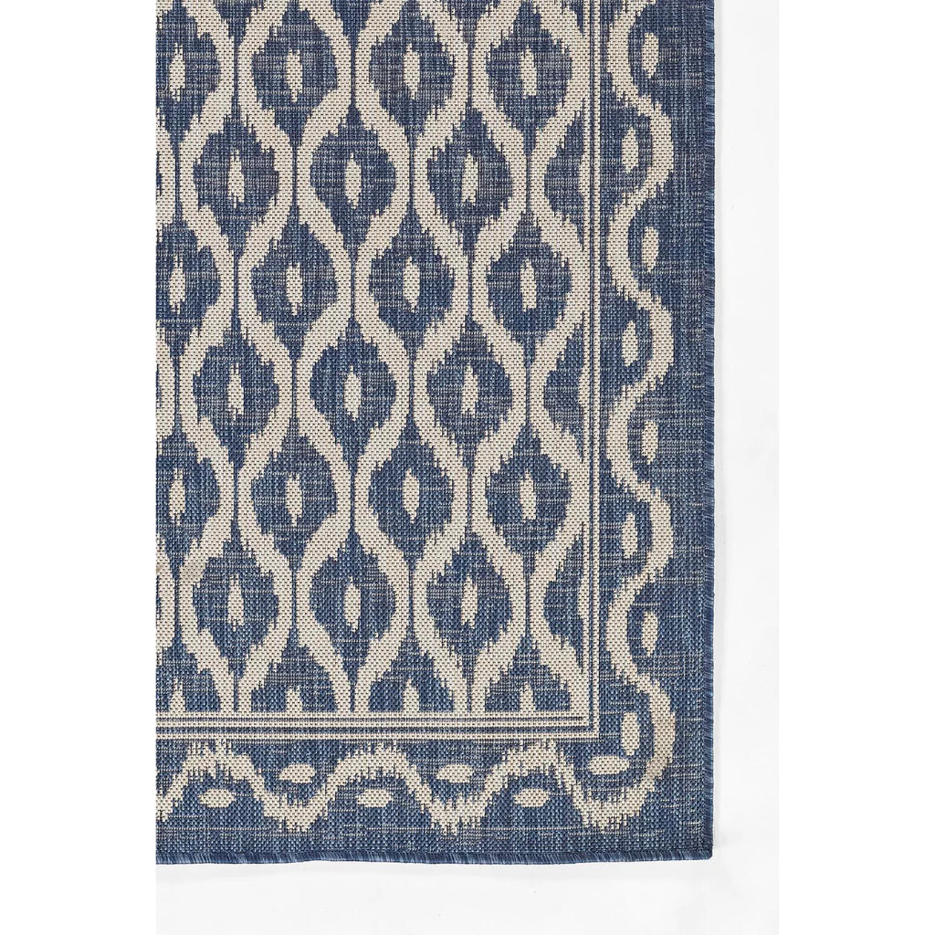 Momeni Riviera RV-02 Blue Rectangle Indoor / Outdoor Power Loomed Runner - Stylish &amp; Versatile Washable Living Room, Porch &amp; Patio Runner