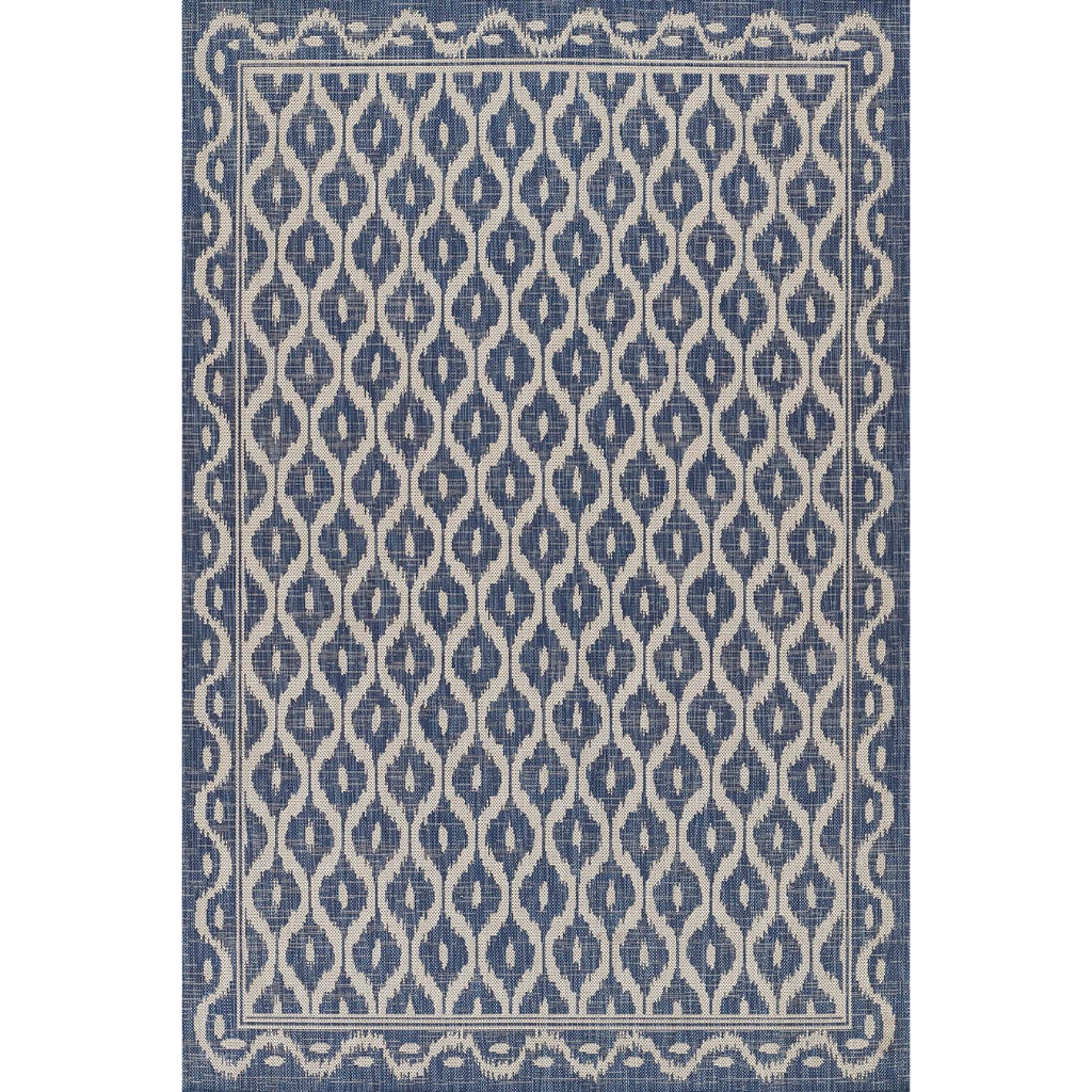 Momeni Riviera RV-02 Blue Rectangle Indoor / Outdoor Power Loomed Area Rug - Stylish & Versatile Washable Living Room, Porch & Patio Rug-