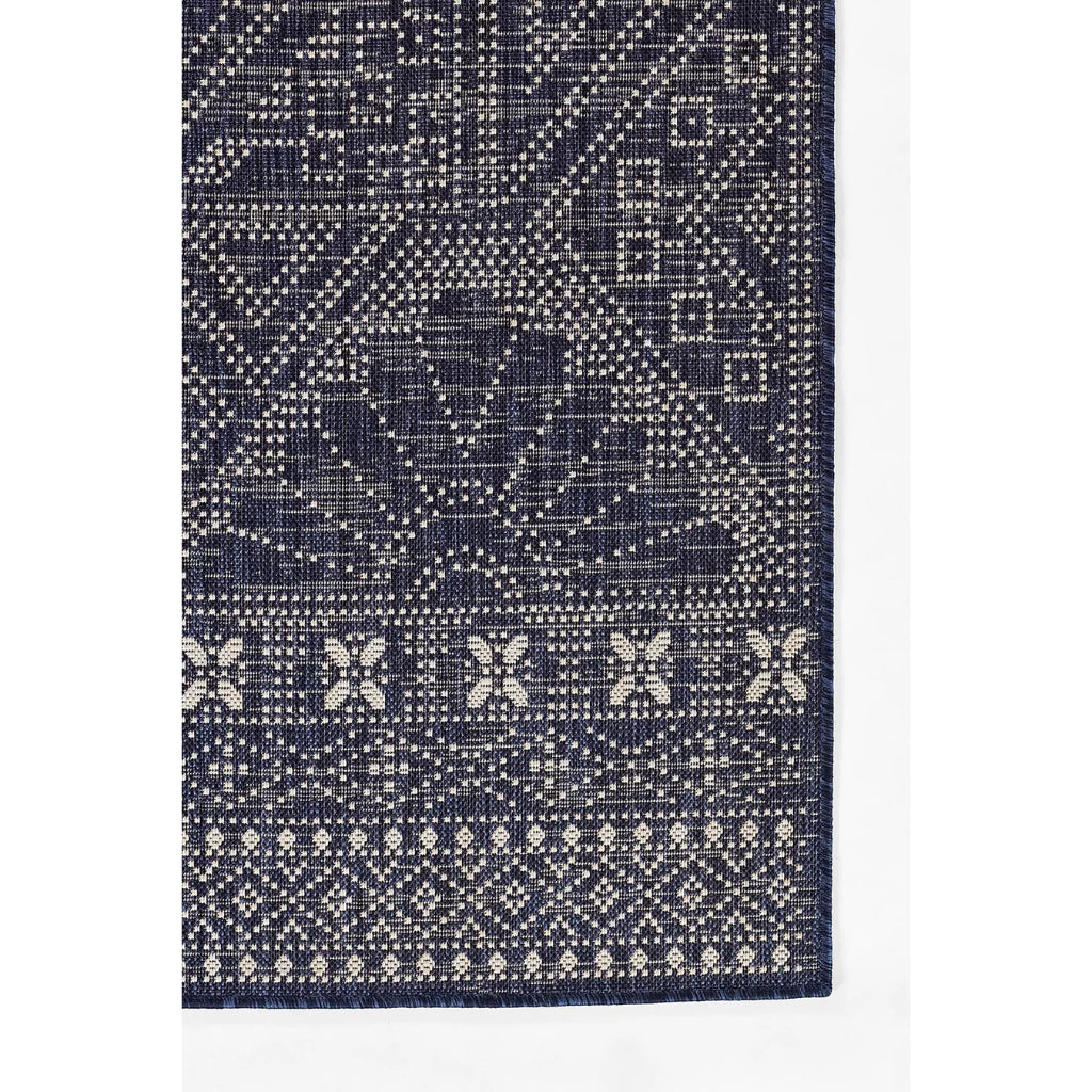 Momeni Riviera RV-03 Navy Rectangle Indoor / Outdoor Power Loomed Area Rug - Trendy &amp; Versatile Washable Living Room, Porch &amp; Patio Rug