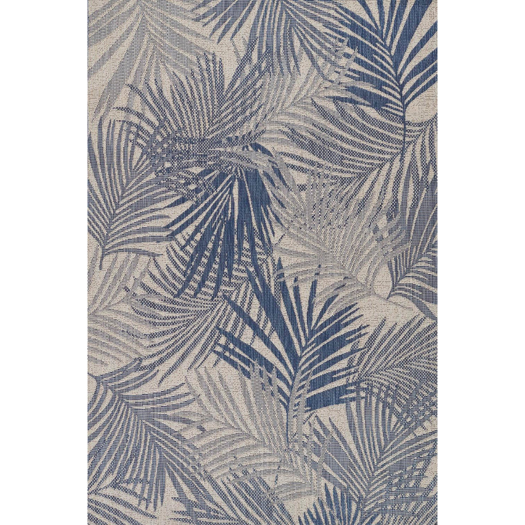 Momeni Riviera RV-04 Blue Rectangle Indoor / Outdoor Power Loomed Area Rug - Vibrant & Versatile Washable Living Room, Porch & Patio Rug-