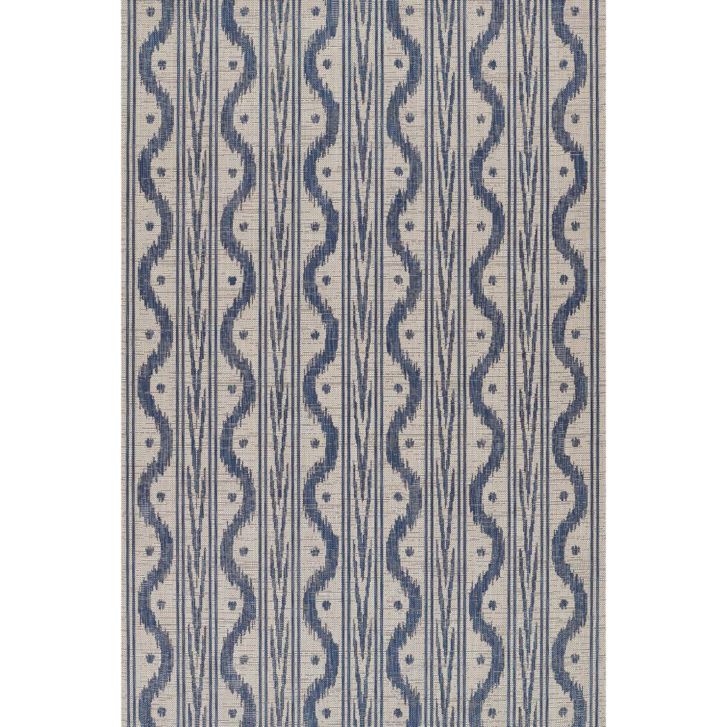 Momeni Riviera RV-05 Blue Rectangle Indoor / Outdoor Power Loomed Area Rug - Stylish & Versatile Washable Living Room, Porch & Patio Rug-