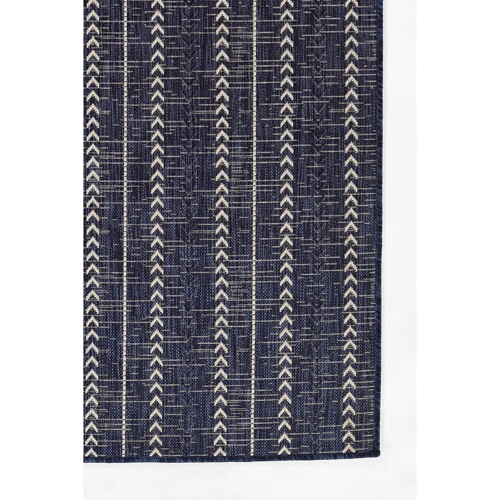 Momeni Riviera RV-06 Navy Rectangle Indoor / Outdoor Power Loomed Runner - Trendy &amp; Versatile Washable Living Room, Porch &amp; Patio Runner