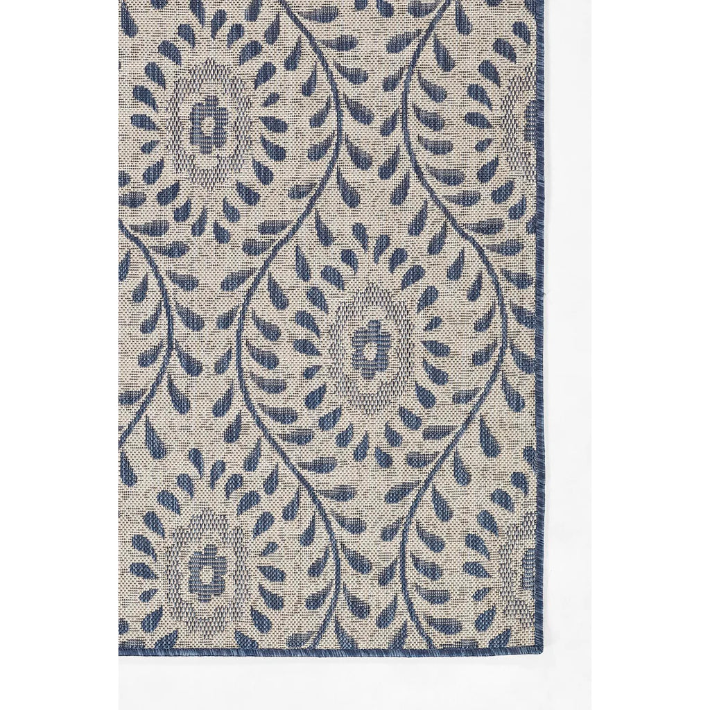 Momeni Riviera RV-09 Blue Rectangle Indoor / Outdoor Power Loomed Area Rug - Trendy &amp; Versatile Washable Living Room, Porch &amp; Patio Rug