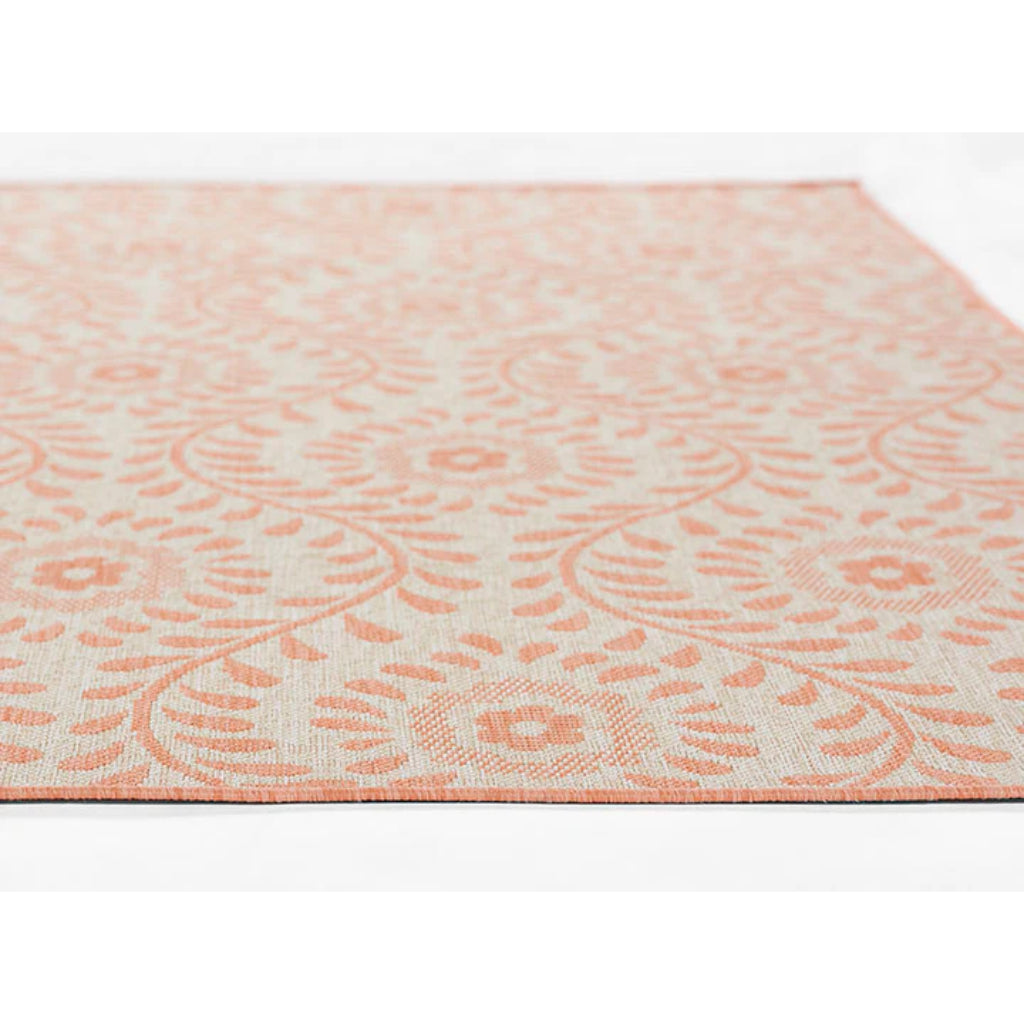 Momeni Riviera RV-09 Coral Rectangle Indoor / Outdoor Power Loomed Area Rug - Vibrant &amp; Versatile Washable Living Room, Porch &amp; Patio Rug