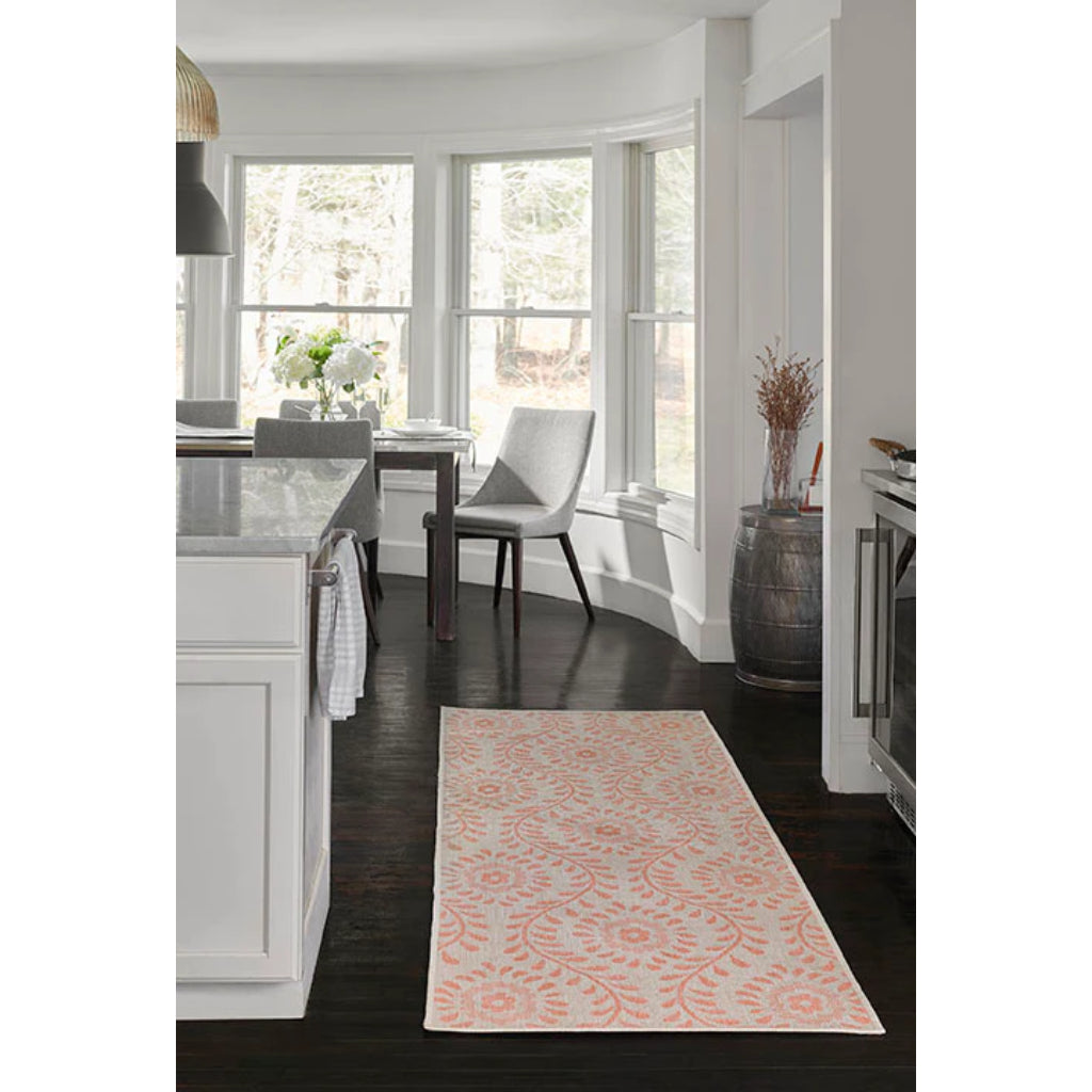 Momeni Riviera RV-09 Coral Rectangle Indoor / Outdoor Power Loomed Runner - Vibrant &amp; Versatile Washable Living Room, Porch &amp; Patio Runner