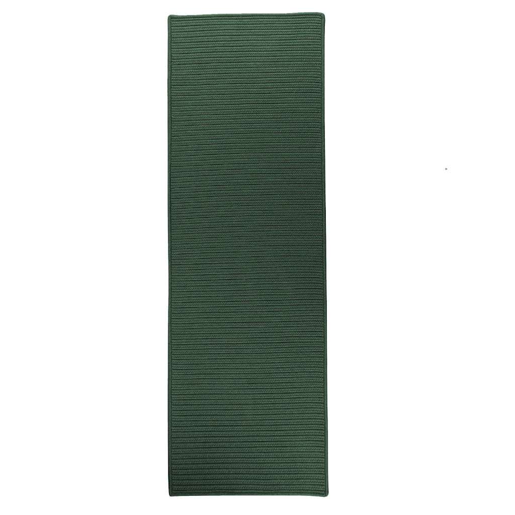 Colonial Mills Reversible Flat-Braid Hunter Green Handmade Rectangle Runner - Stain and Fade Resistant Indoor / Outdoor Rug