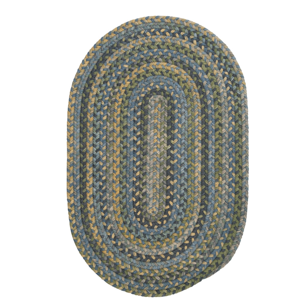 Colonial Mills Rustica Whipple Blue Oval / Round Indoor Area Rug &amp; Runner - Elegant Reversible Rug Made of Wool