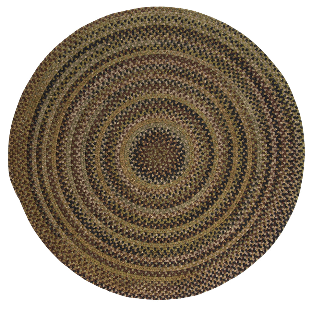 Colonial Mills Rustica Grecian Green Round Indoor Handmade Area Rug - Vibrant Reversible Rug Made of Wool