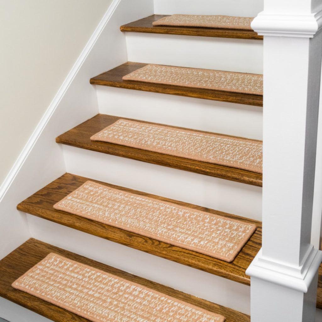 Colonial Mills Monterey Wool Tweed Gold Rectangle Stair Tread - Comfortable &amp; Reversible Stair Tread Made of Wool &amp; Polypropylene