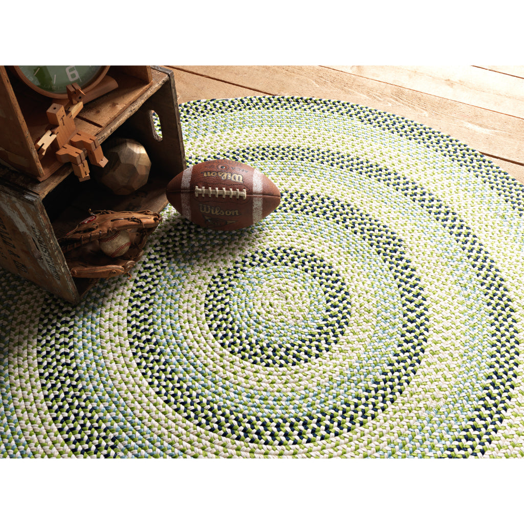 Colonial Mills Carousel Neon Navy Indoor / Outdoor Round Area Rug - Trendy Stain &amp; Fade Resistant Kids Room Rug