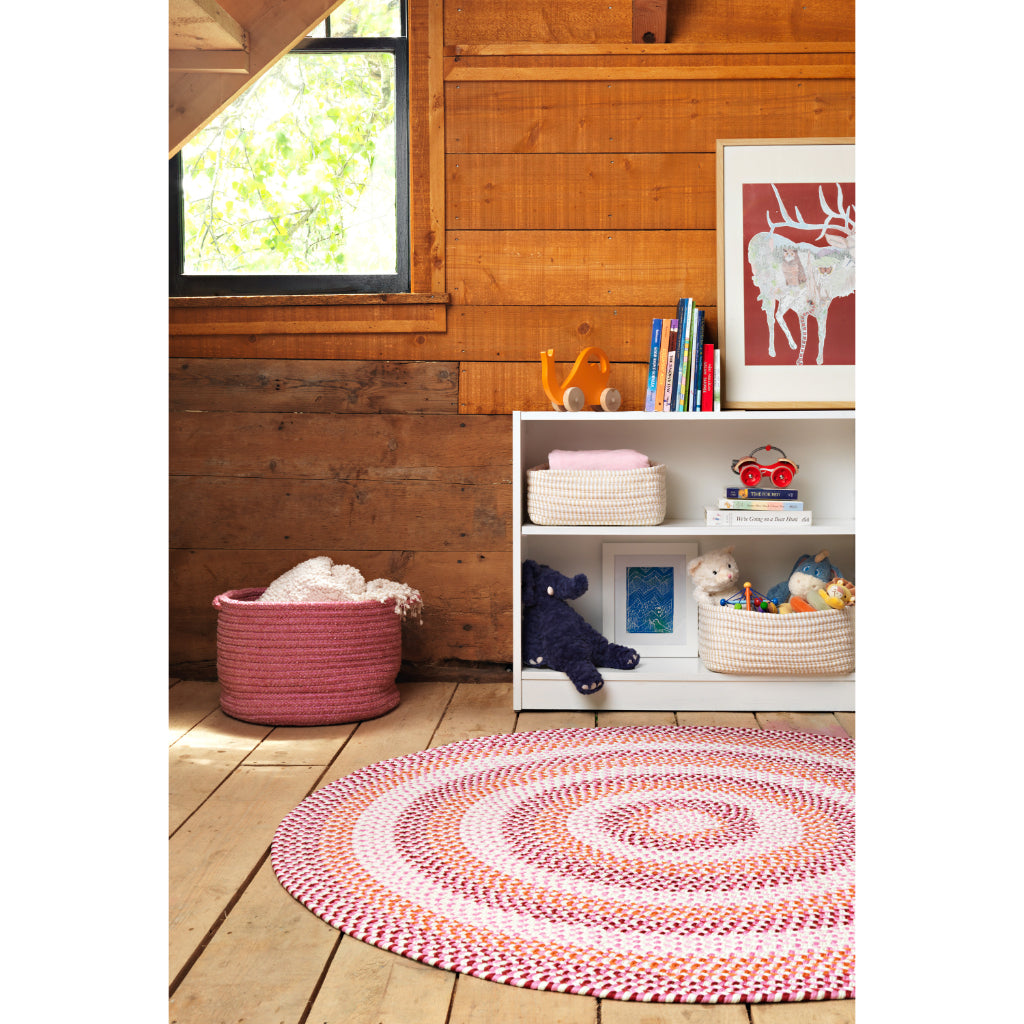 Colonial Mills Carousel Neon Navy Indoor / Outdoor Round Area Rug - Trendy Stain &amp; Fade Resistant Kids Room Rug