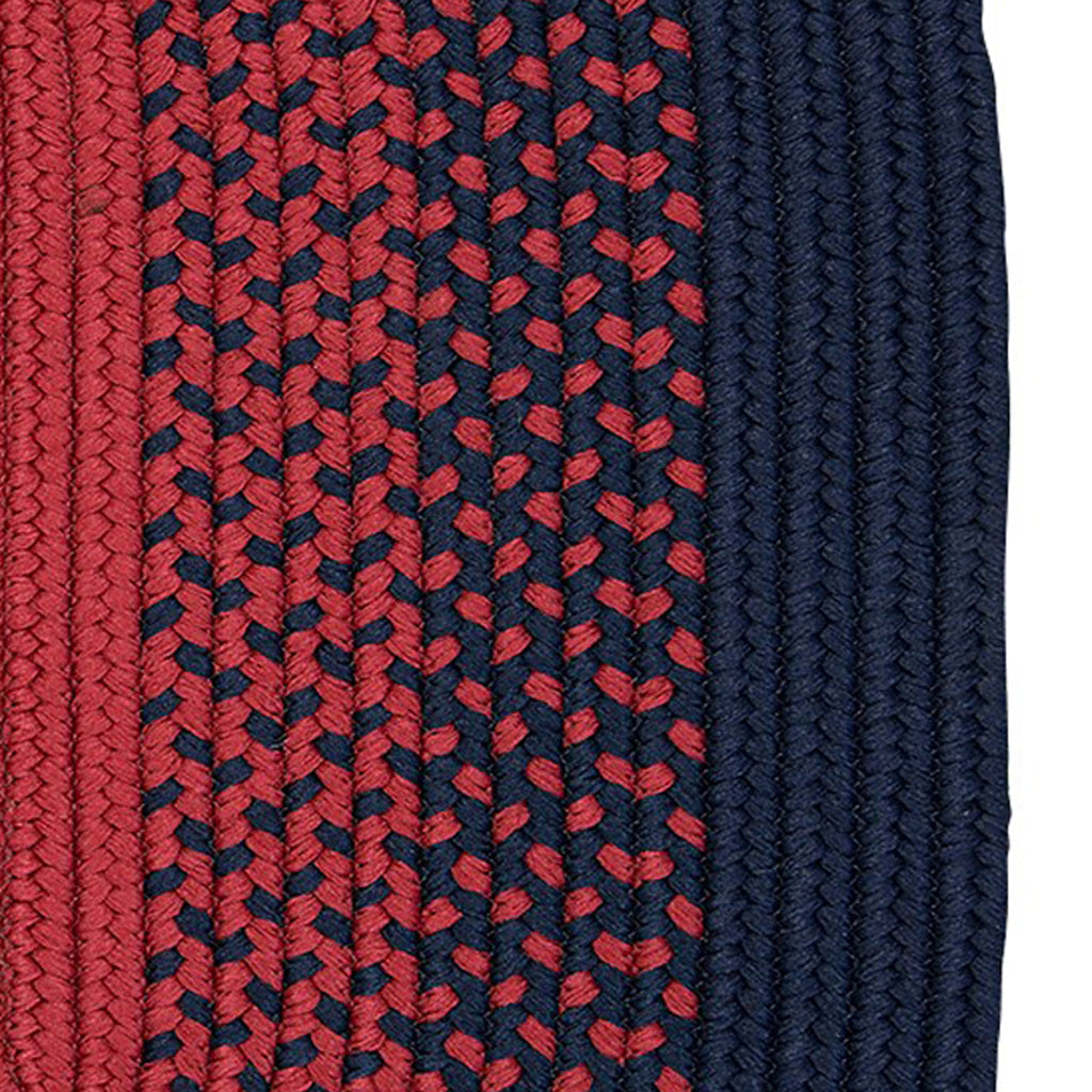 Colonial Mills Seadog Bright Two-Color Oval Indoor / Outdoor Area Rug - Stain &amp; Fade Resistant Reversible Rug with Navy Blue &amp; Red Accent