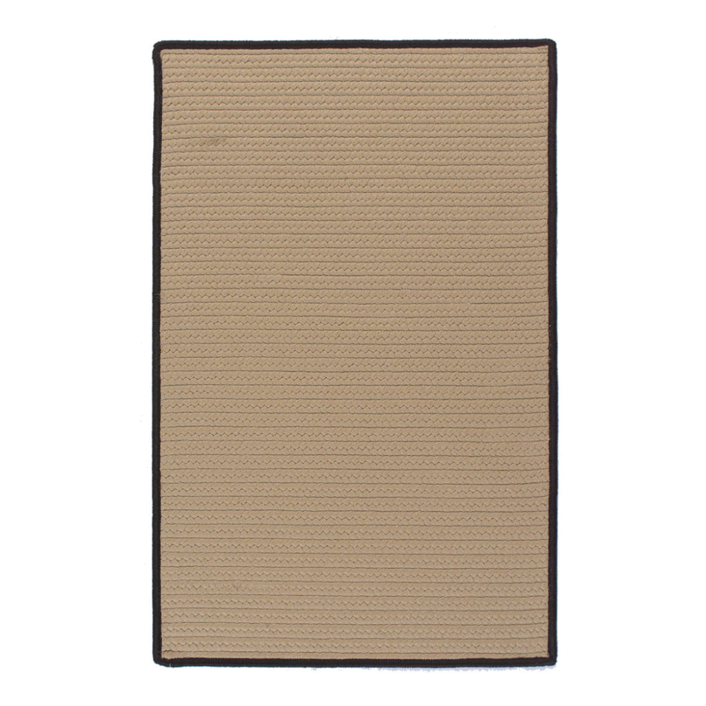 Colonial Mills Seville Beige Rectangle Indoor / Outdoor Area Rug - Stain &amp; Fade Resistant Reversible Rug with Black Border