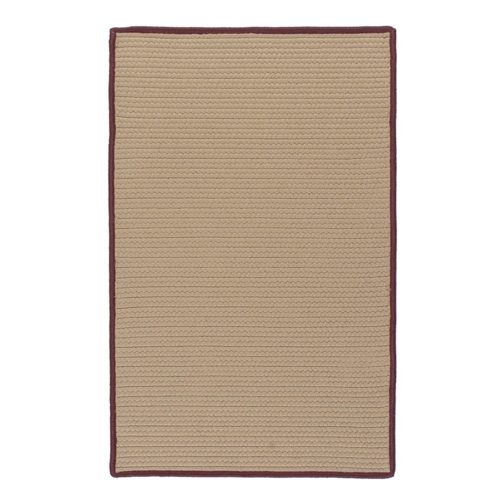 Colonial Mills Seville Beige Rectangle Indoor / Outdoor Area Rug - Stain &amp; Fade Resistant Reversible Rug with Maroon Border
