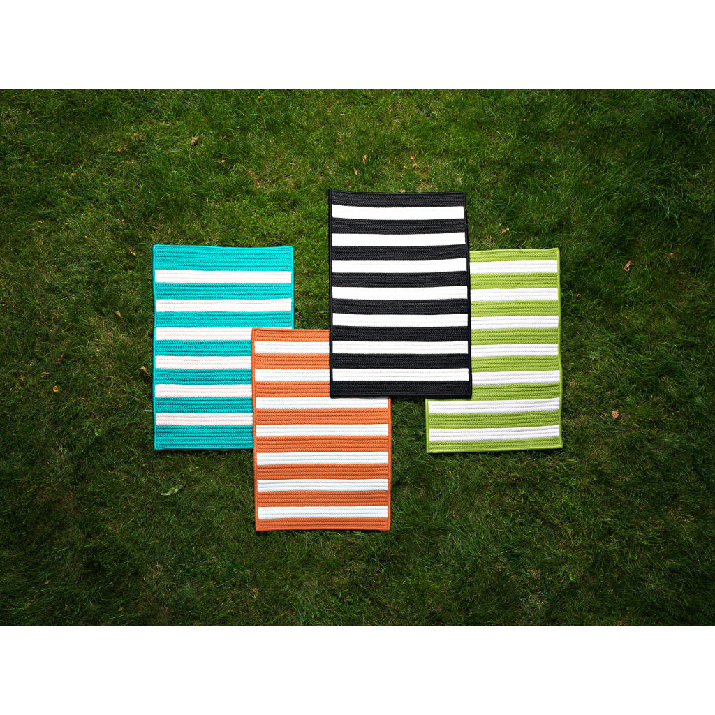 Colonial Mills Stripe It Multicolor Rectangle Indoor / Outdoor Area Rug - Stain &amp; Fade Resistant Kids Room Rug with Red &amp; Brown Stripes