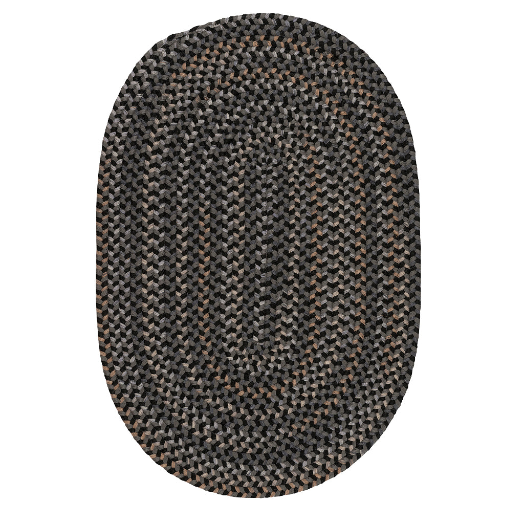 Colonial Mills Tinta Two-Color Oval Indoor Area Rug - Elegant &amp; Cozy Reversible Handmade Rug with Black &amp; Gray Accent