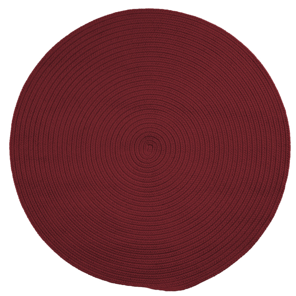 Colonial Mills Tortuga Burgundy Round Indoor / Outdoor Area Rug - Stain &amp; Fade Resistant Reversible Handmade Rug