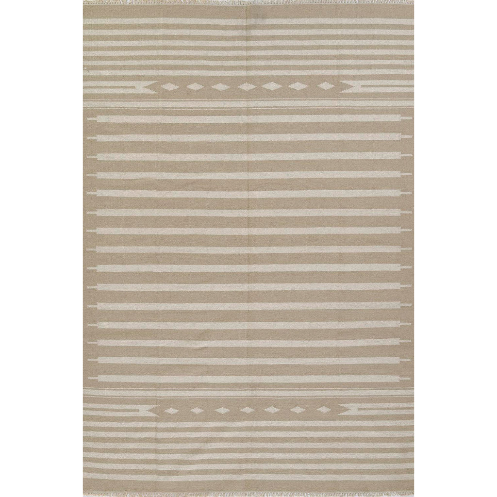 Momeni Billings THO-1 Beige Thompson by Erin Gates Bohemian Area Rug - Comfortable Low Pile Rug with Stripes &amp; Tribal Design Made of 100% Wool