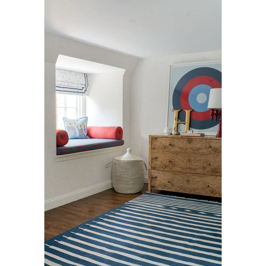 Momeni Billings THO-1 Light Blue Thompson by Erin Gates Bohemian Area Rug - Stylish Low Pile Rug with Stripes & Tribal Design Made of 100% Wool-