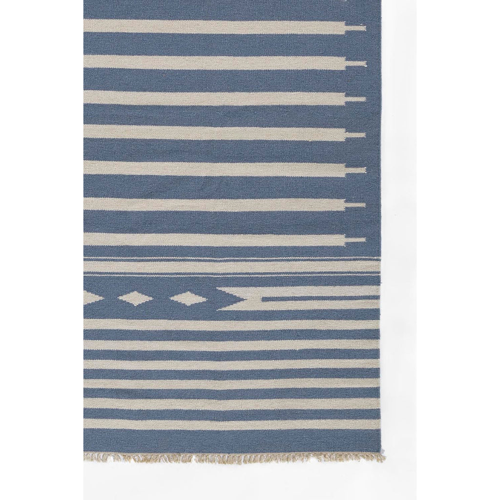 Momeni Billings THO-1 Light Blue Thompson by Erin Gates Bohemian Area Rug - Stylish Low Pile Rug with Stripes &amp; Tribal Design Made of 100% Wool