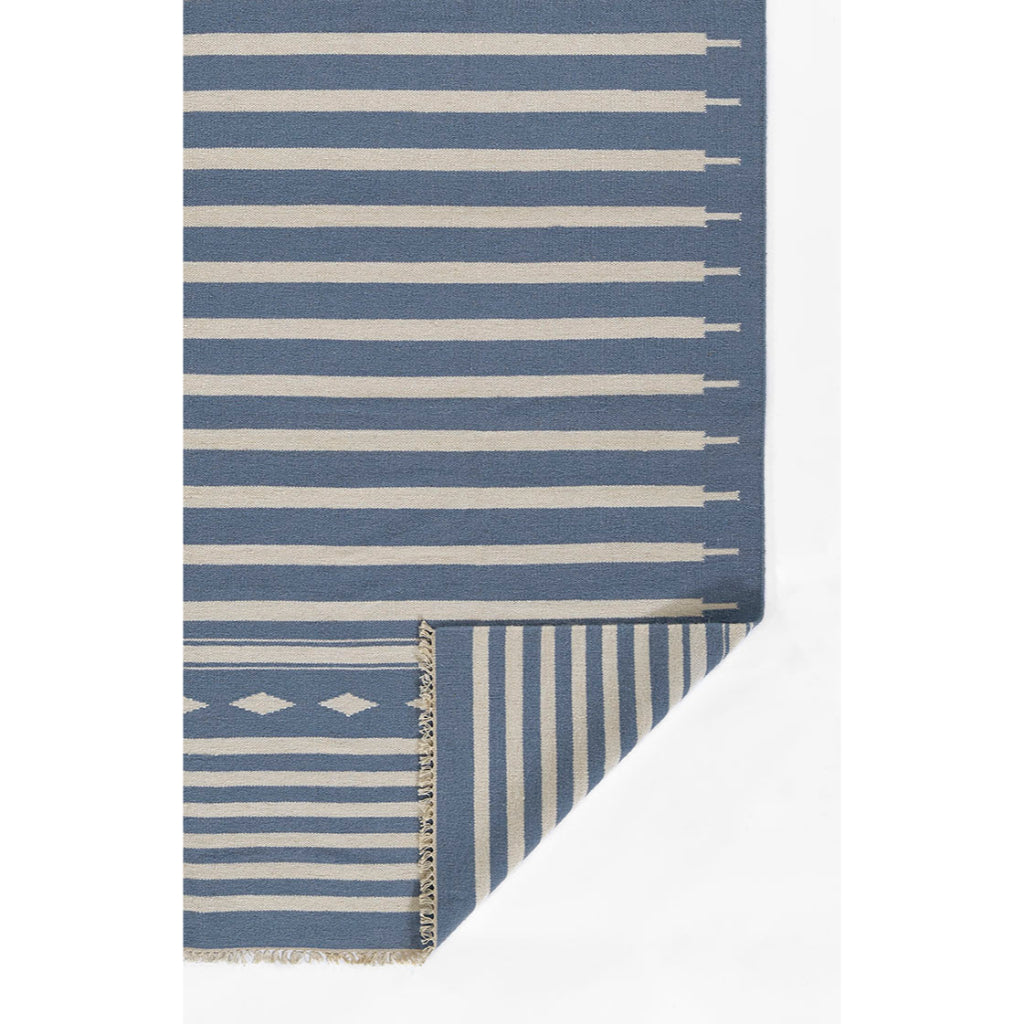 Momeni Billings THO-1 Light Blue Thompson by Erin Gates Bohemian Area Rug - Stylish Low Pile Rug with Stripes &amp; Tribal Design Made of 100% Wool