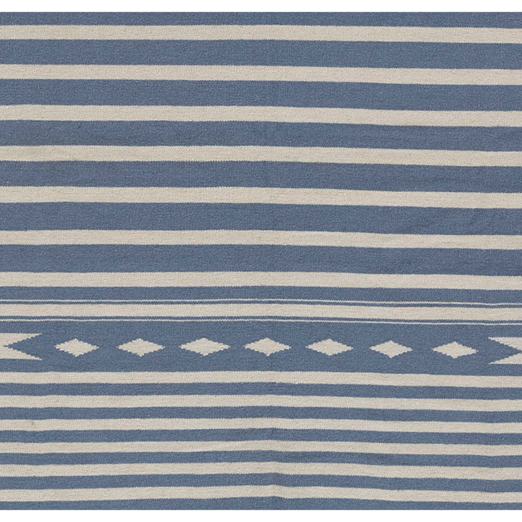 Momeni Billings THO-1 Light Blue Thompson by Erin Gates Bohemian Area Rug - Stylish Low Pile Rug with Stripes &amp; Tribal Design Made of 100% Wool