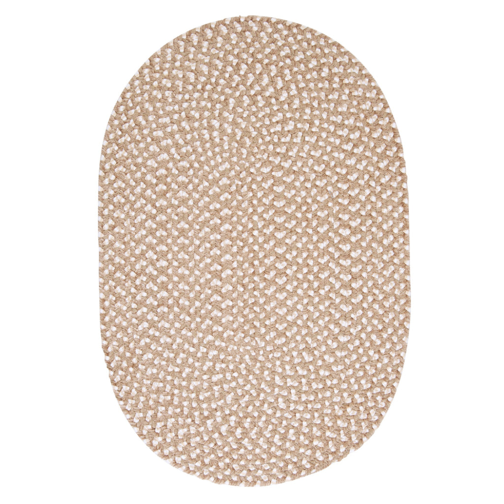 Colonial Mills Confetti Beige Oval Kids Room Rug - Elegant Reversible Rug with Braided Design