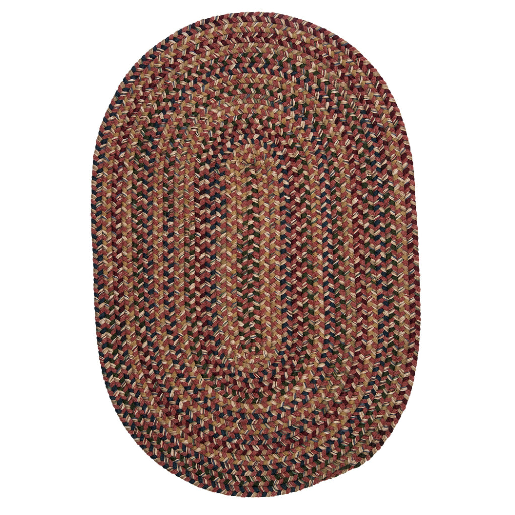 Colonial Mills Twilight Rosewood Oval Indoor Area Rug - Stylish Reversible Handmade Rug with Red Accent