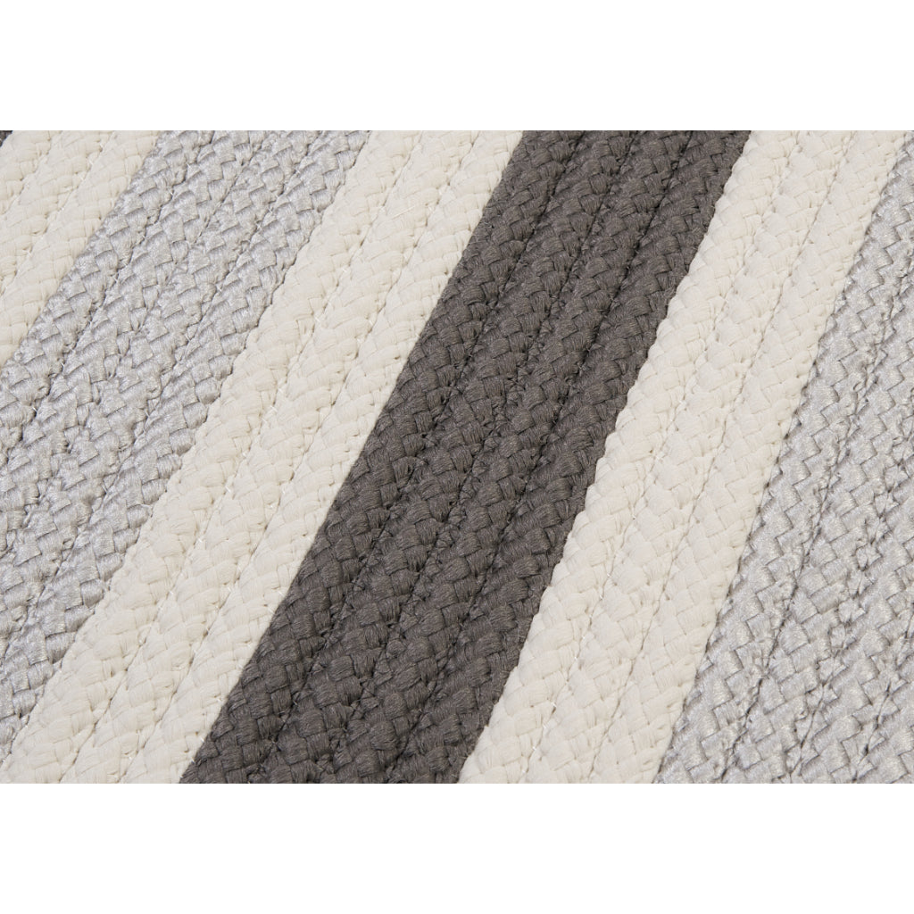 Colonial Mills Stripe It Two-Color Rectangle Indoor / Outdoor Area Rug - Stain &amp; Fade Resistant Kids Room Rug with Gray &amp; Silver Stripes