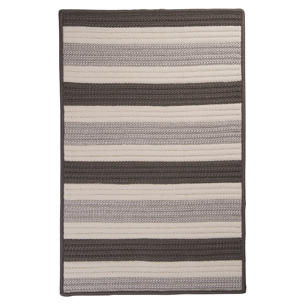 Colonial Mills Stripe It Two-Color Rectangle Indoor / Outdoor Area Rug - Stain &amp; Fade Resistant Kids Room Rug with Gray &amp; Silver Stripes