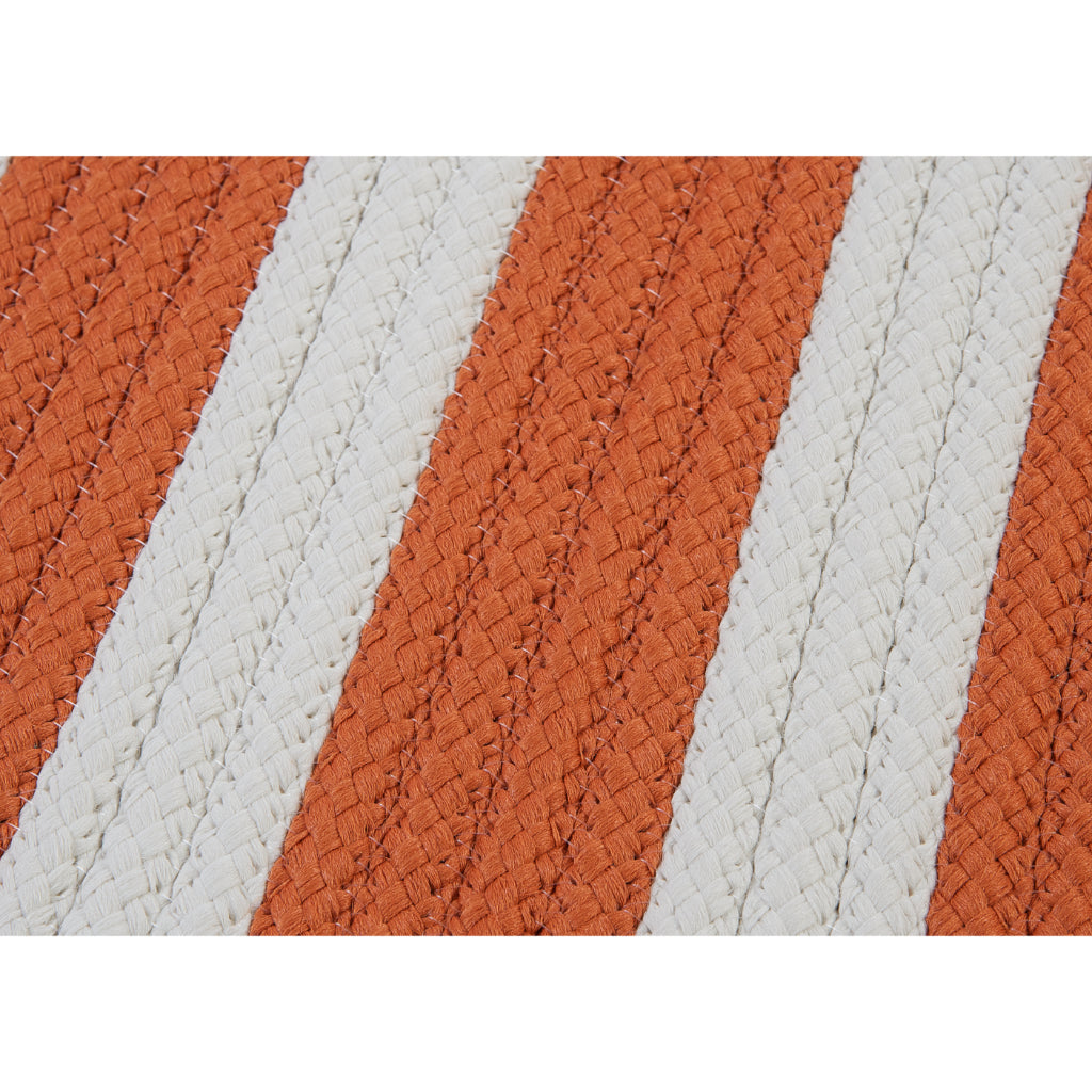 Colonial Mills Stripe It Tangerine Rectangle Indoor / Outdoor Runner - Stain &amp; Fade Resistant Reversible Kids Room Rug