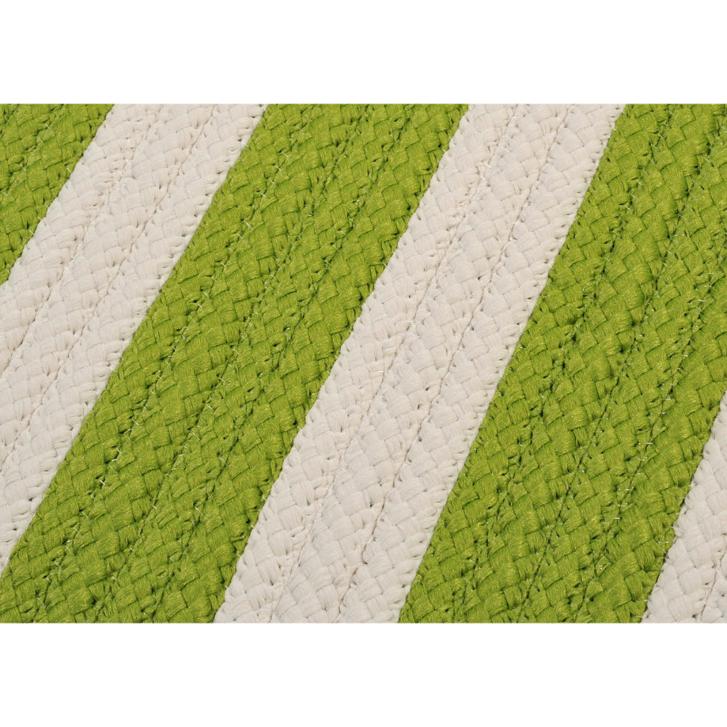 Colonial Mills Stripe It Bright Lime Rectangle Indoor / Outdoor Area Rug - Stain &amp; Fade Resistant Reversible Kids Room Rug