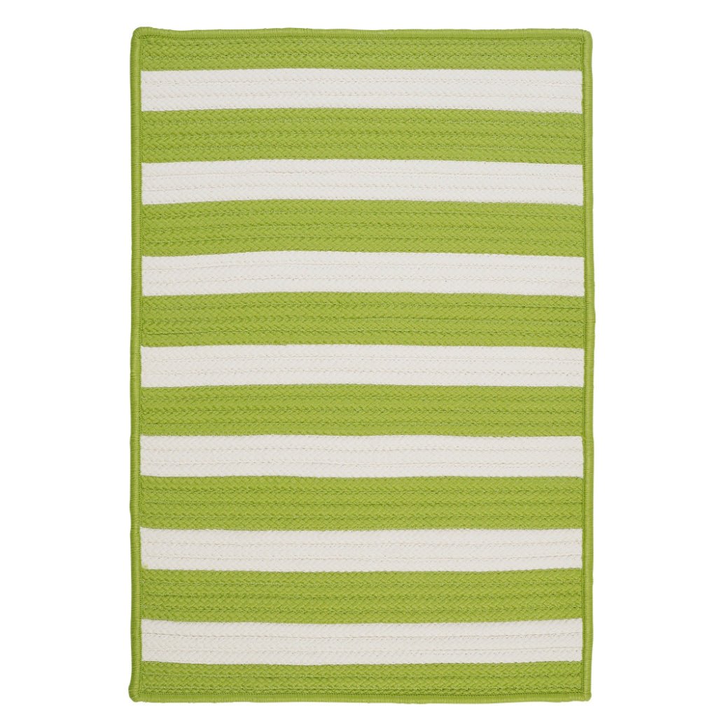 Colonial Mills Stripe It Bright Lime Rectangle Indoor / Outdoor Area Rug - Stain &amp; Fade Resistant Reversible Kids Room Rug