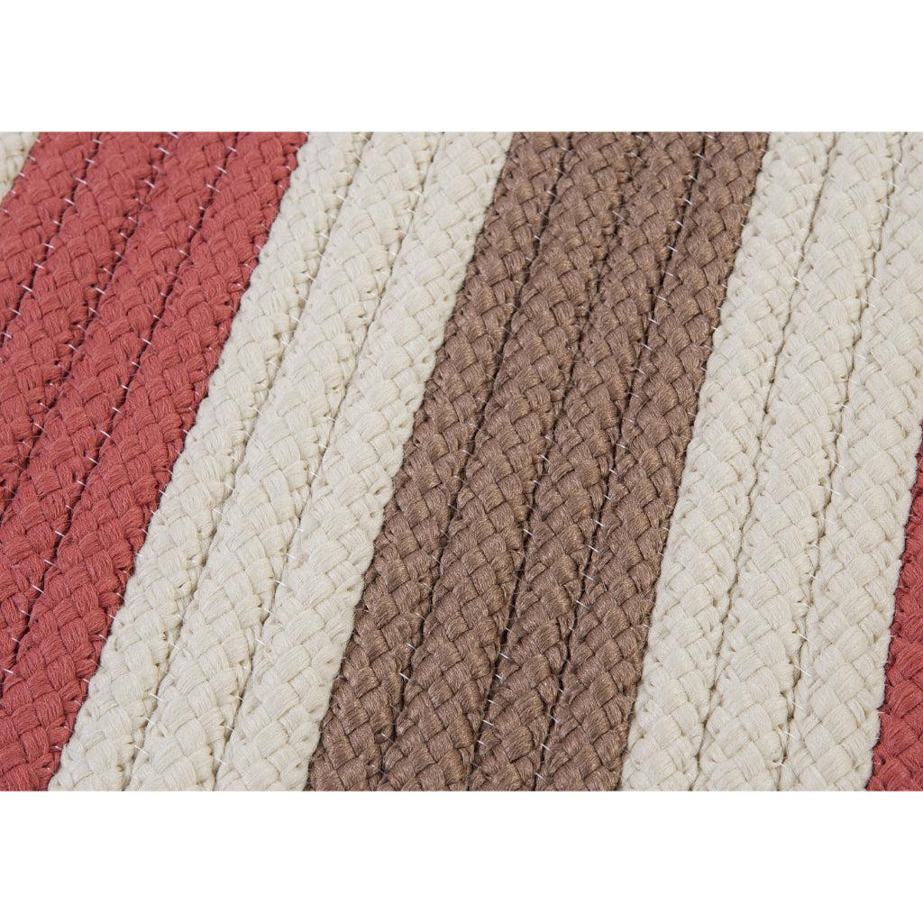 Colonial Mills Stripe It Multicolor Rectangle Indoor / Outdoor Area Rug - Stain &amp; Fade Resistant Kids Room Rug with Red &amp; Brown Stripes