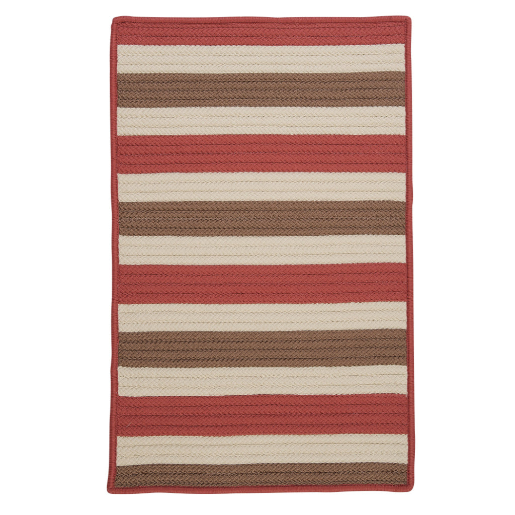 Colonial Mills Stripe It Multicolor Rectangle Indoor / Outdoor Area Rug - Stain &amp; Fade Resistant Kids Room Rug with Red &amp; Brown Stripes