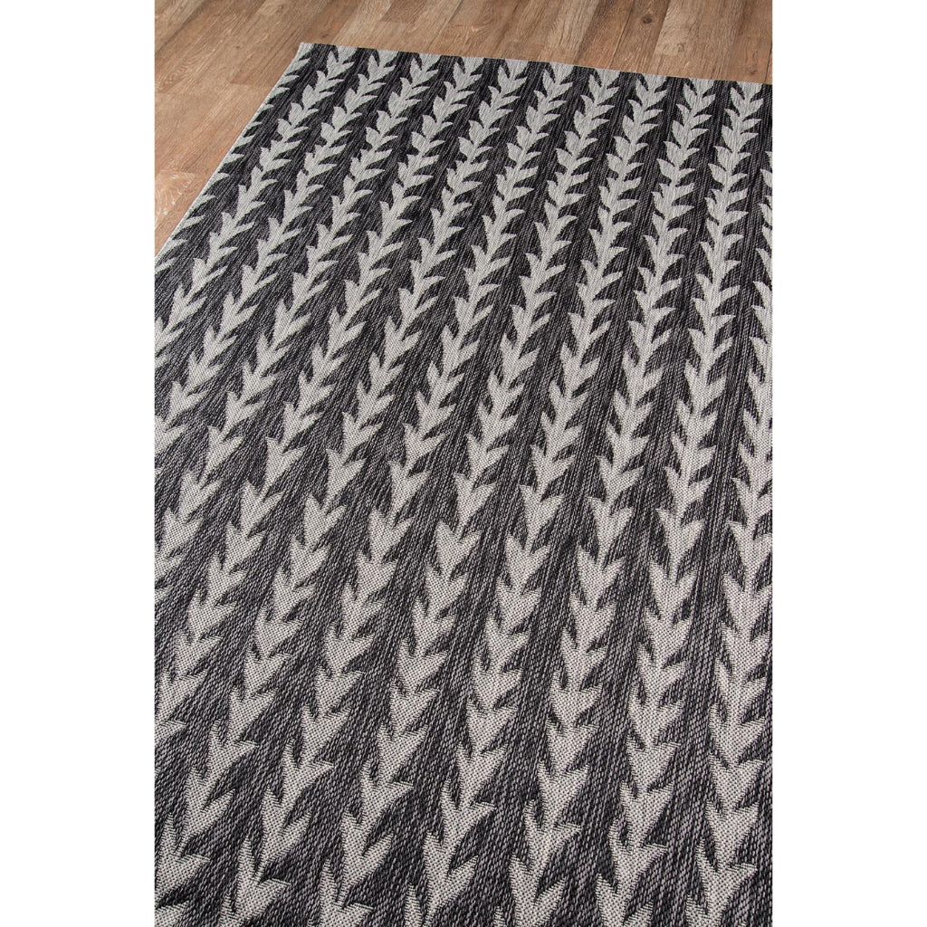 Momeni Villa VI-02 Amalfi Charcoal Rectangle Indoor / Outdoor Area Rug - Comfortable All-Weather Patio &amp; Living Room Rug with Floral Design