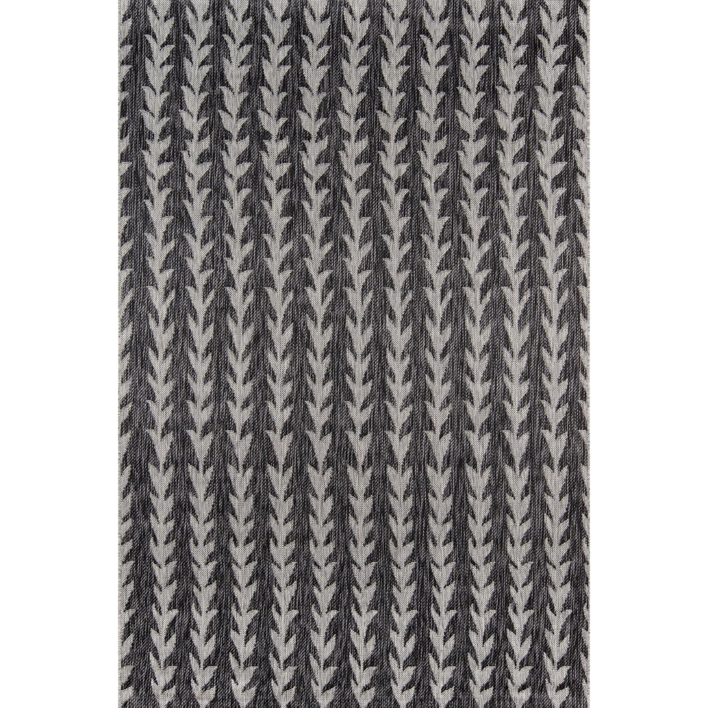 Momeni Villa VI-02 Amalfi Charcoal Rectangle Indoor / Outdoor Area Rug - Comfortable All-Weather Patio &amp; Living Room Rug with Floral Design