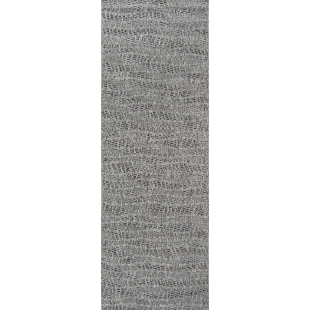 Momeni Villa VI-05 Emilia Grey Rectangle Indoor / Outdoor Runner - Stylish All-Weather Hallway &amp; Patio Runner with Abstract Design