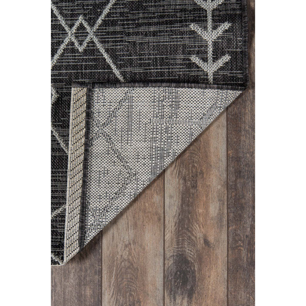 Momeni Villa VI-08 Monaco Charcoal Rectangle Indoor / Outdoor Area Rug - Stylish All-Weather Patio &amp; Living Room Rug with Tribal Design