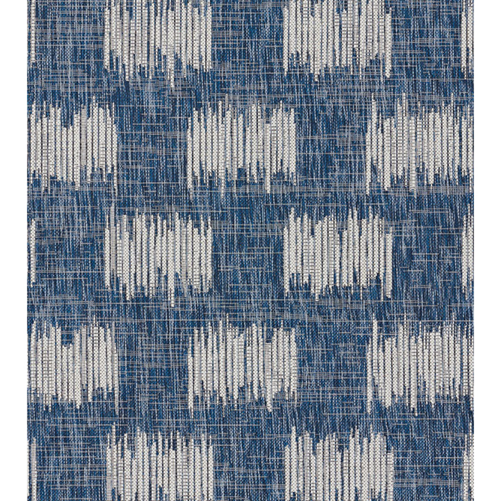 Momeni Villa VI-12 Turin Blue Rectangle Indoor / Outdoor Area Rug &amp; Runner - Stylish All-Weather Patio &amp; Living Room Rug with Abstract Design