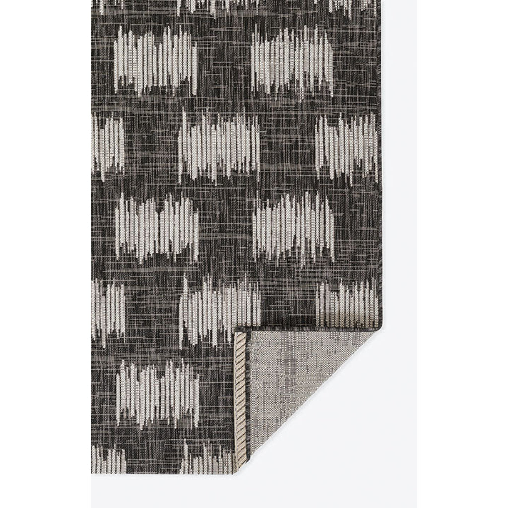 Momeni Villa VI-12 Turin Charcoal Rectangle Indoor / Outdoor Area Rug &amp; Runner - Trendy All-Weather Patio &amp; Living Room Rug with Abstract Design