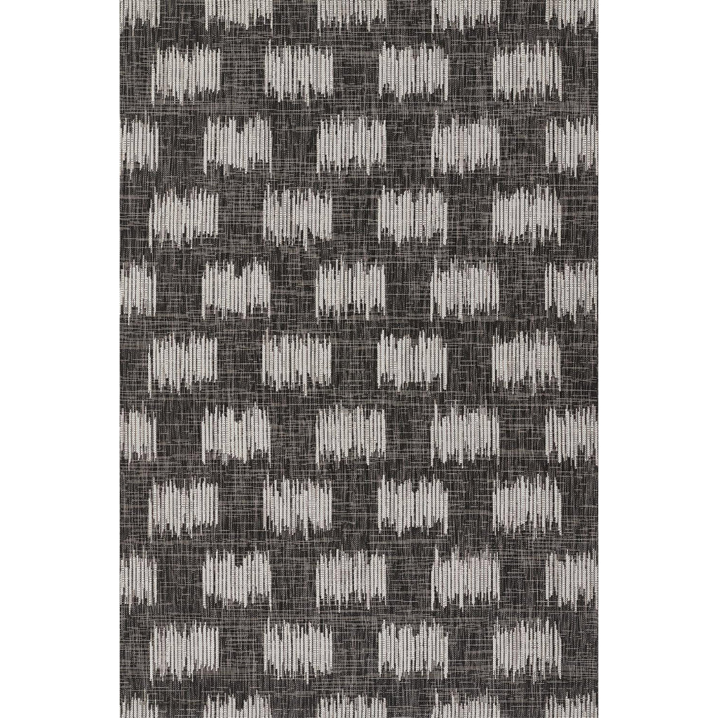 Momeni Villa VI-12 Turin Charcoal Rectangle Indoor / Outdoor Area Rug & Runner - Trendy All-Weather Patio & Living Room Rug with Abstract Design-