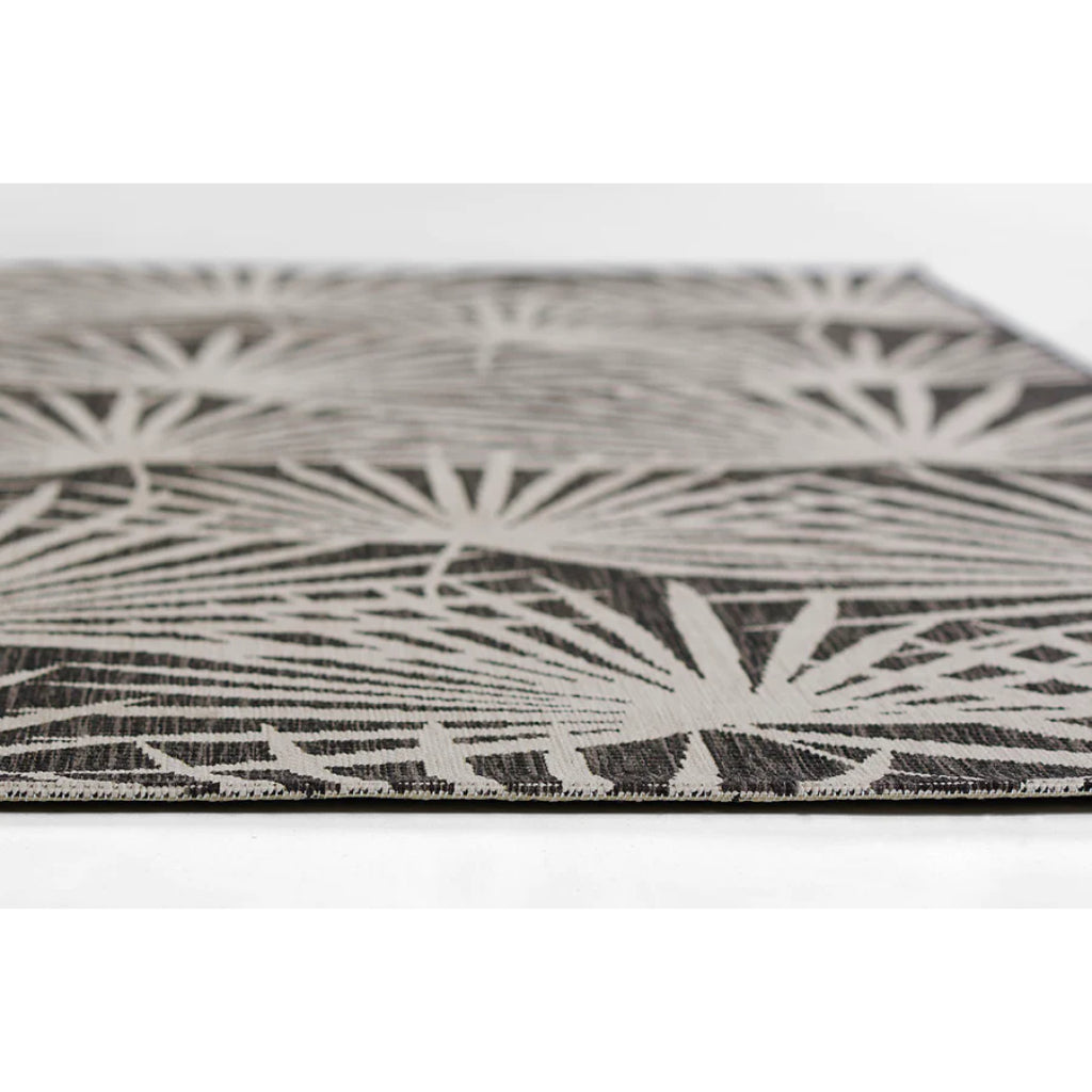 Momeni Villa VI-14 Sorrento Charcoal Rectangle Indoor / Outdoor Area Rug & Runner - Trendy All-Weather Patio & Living Rug with Floral Design-