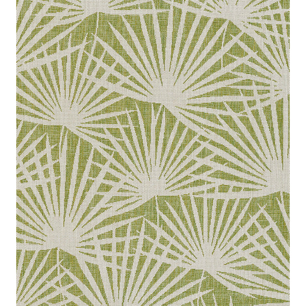 Momeni Villa VI-14 Sorrento Green Rectangle Indoor / Outdoor Area Rug &amp; Runner - Trendy All-Weather Patio &amp; Living Rug with Floral Design