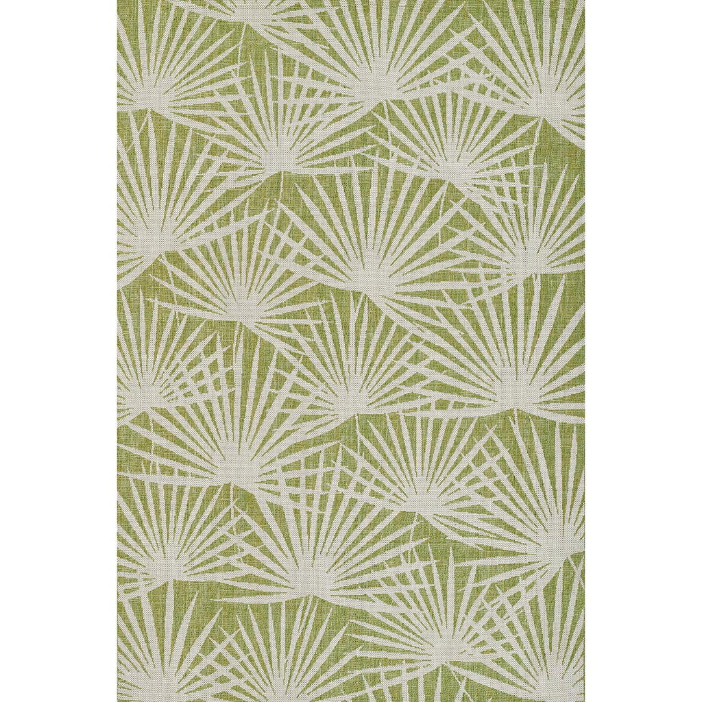 Momeni Villa VI-14 Sorrento Green Rectangle Indoor / Outdoor Area Rug & Runner - Trendy All-Weather Patio & Living Rug with Floral Design-