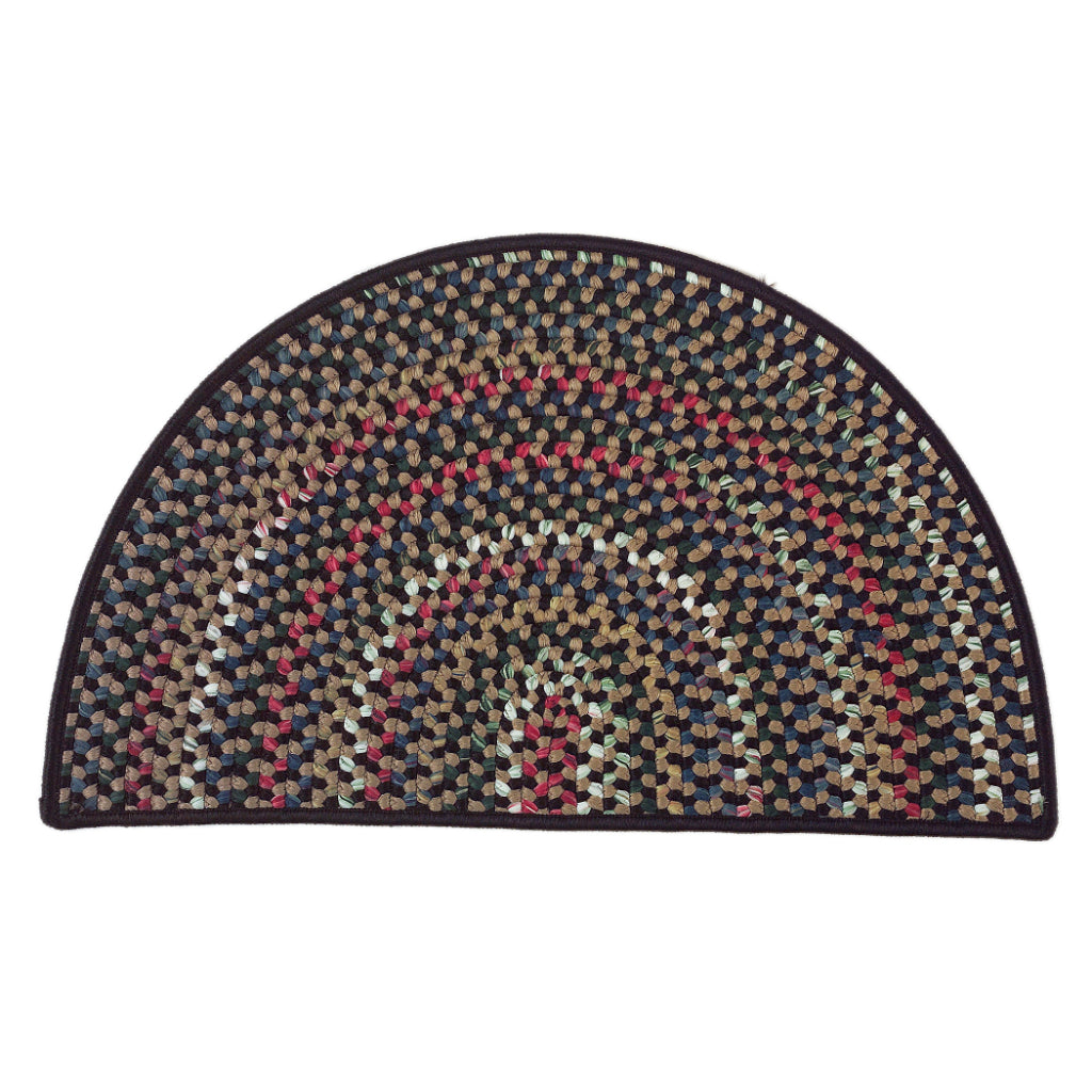 Colonial Mills Wayland Slice Multicolor Semi-Round Indoor Area Rug - Stylish Reversible Rug with Black Accent